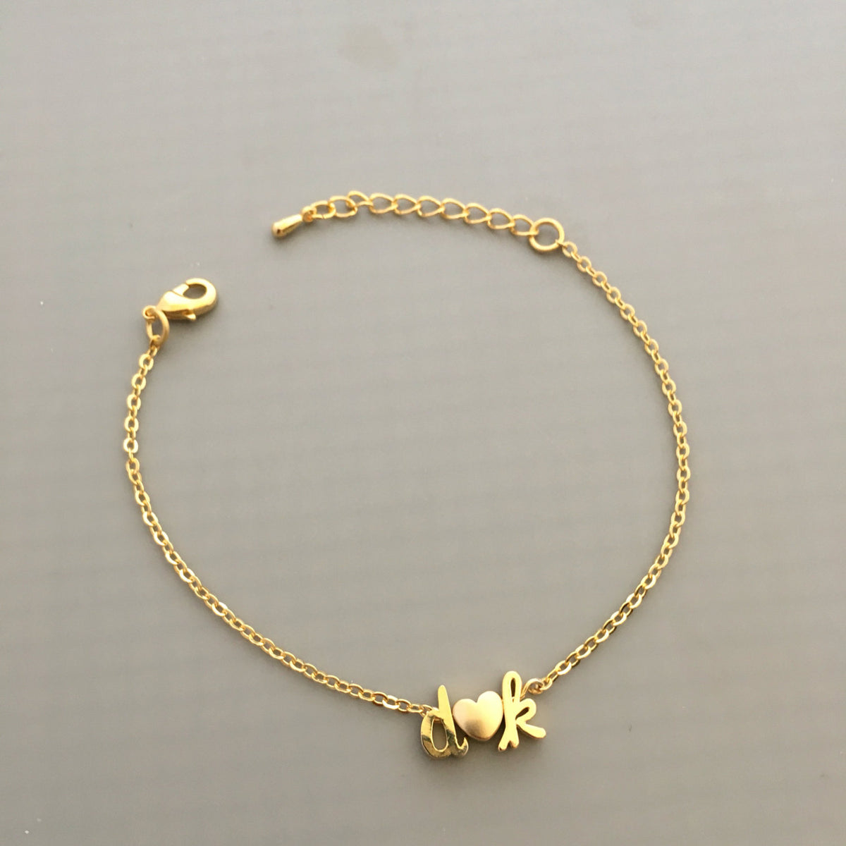 Personalized Rose Gold Clasp Filigree Monogram Initials Bracelet –