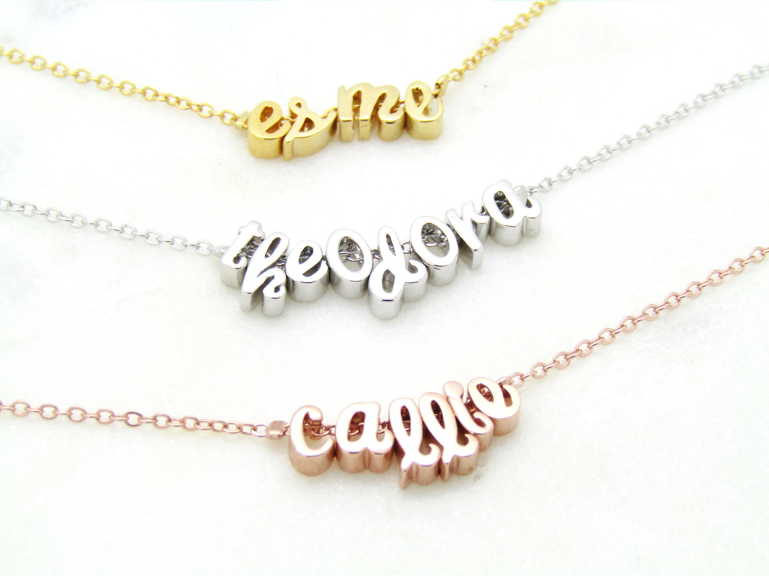 Golden and Silver Custom Name Pendant